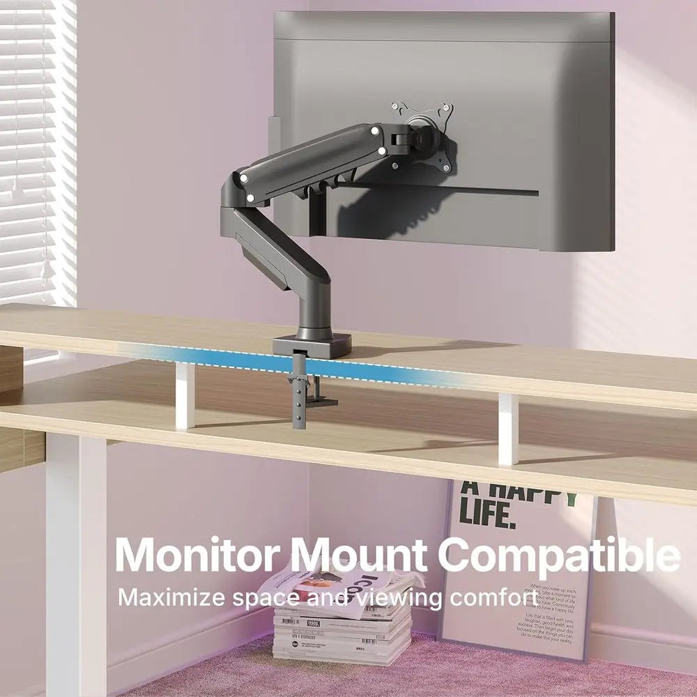 55″ x 26″ Electric Standing Desk with 2 Ders &24.4″ Large Keyboard Tray, C-Clamp Mount Compatible, Adjustable Computer Desk or O