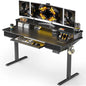 55x24 Inches Electric Standing Desk with Keyboard Tray, Height Adjustable Stand up Desk with 2 Ders, Ergonomic Sit to Stand Desk