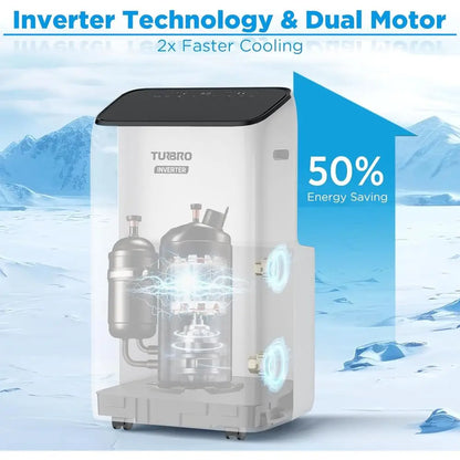 14,000 BTU Portable Air Conditioner, High Efficiency, Quiet, Cools 600 Sq. Ft., Remote & Wi-Fi Enabled