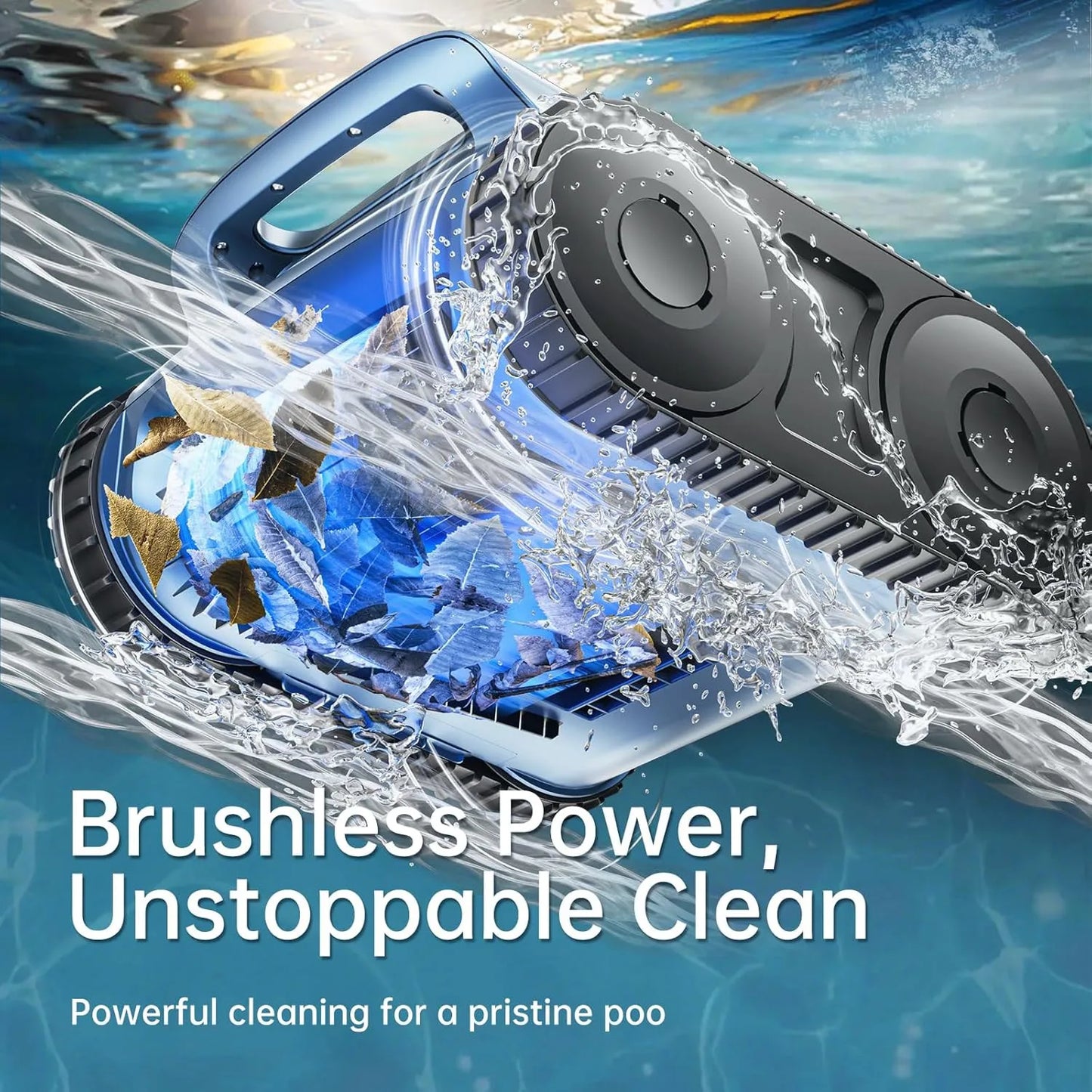 Cordless Robotic Pool Vacuum Pool Cleaner Wall Climbing for Inground Pools