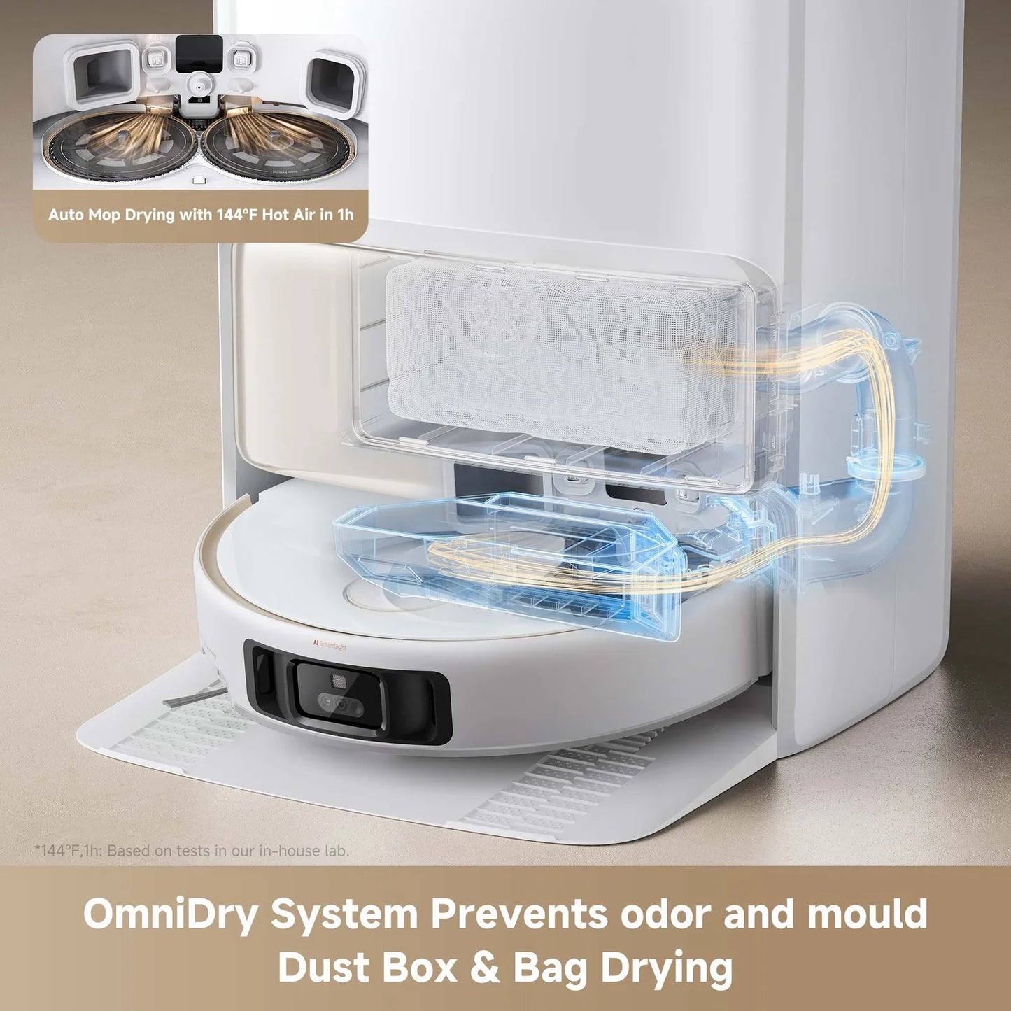 V50 Ultra Complete White Robot Vacuum Cleaner Mopping Function 24,000Pa