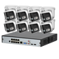 180 Panoramic Dual Lens 8CH NVR IP POE CCTV Security Camera System Full Color Night Vision Outdoor Active Deterrence DMSS APP