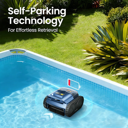 Cordless Robotic Pool Cleaner, 180Min Runtime, Dual Motors, 7800mAh Batter