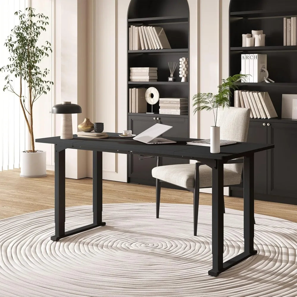 4 Legs Standing Desk, Large 79x31 Inches Electric Adjustable Height Desk with Splice Board, Stand Up Desk Home Office Computer W