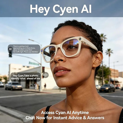 Smart Glasses with Voice Assistant, 8MP HD Camera, Real-Time Translation for Men & Women