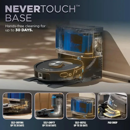 Smart Vacuum & Mop, Auto-Empty & Refill, 60-Day Bin, 30-Day Water Tank, 5 Cleaning Modes, 2820YE (Renewed)