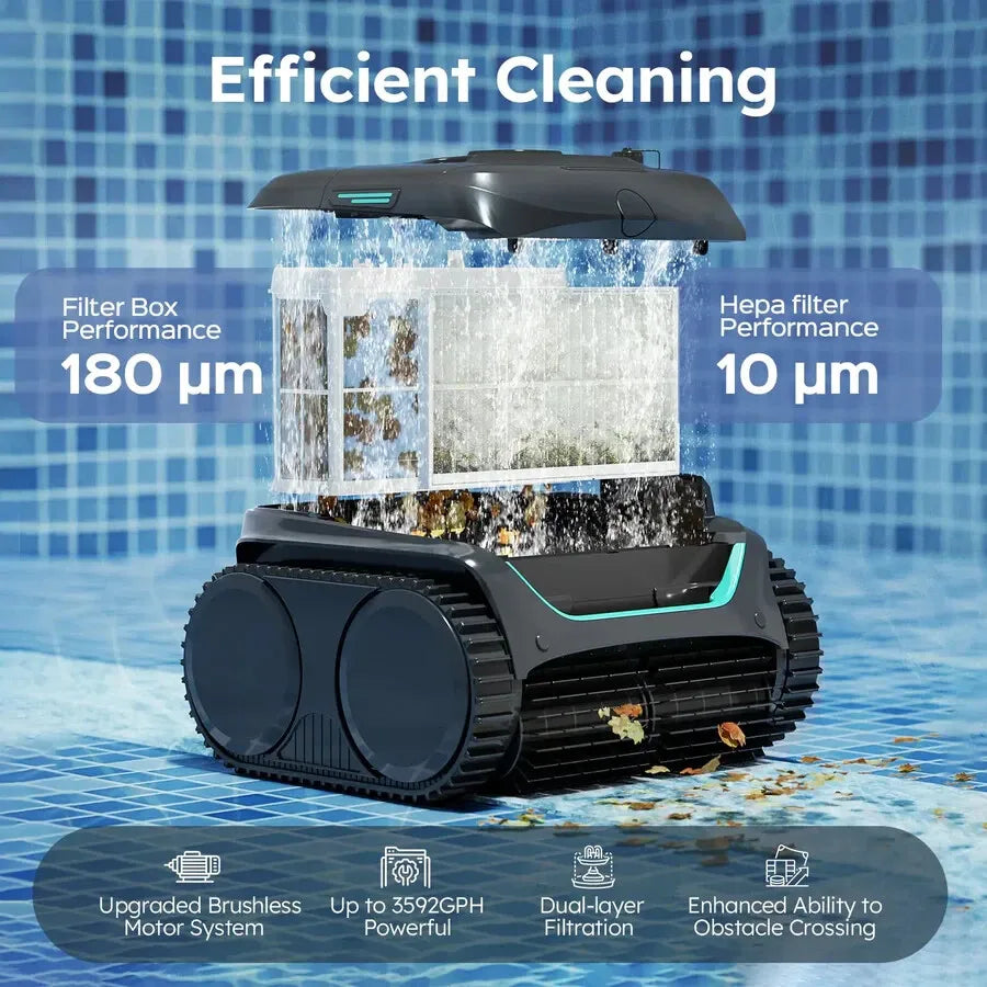 C2 Robotic Pool Cleaner, Cordless Pool Vacuum for Inground Pools