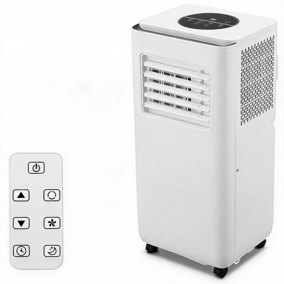 New FD 10,000 BTU Portable Air Conditioner, Cools up to 450 Sq. Ft, Dehumidifier & Fan, Remote Control & Window Kit Included, White