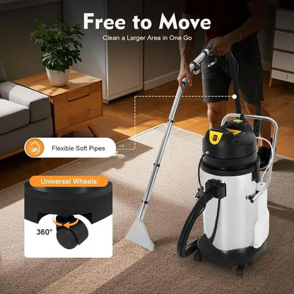 40L/11Gal Heavy-Duty Multifunction Carpet Extractor with Powerful Suction and Spray Extraction (Shipped in 2 Parcels)