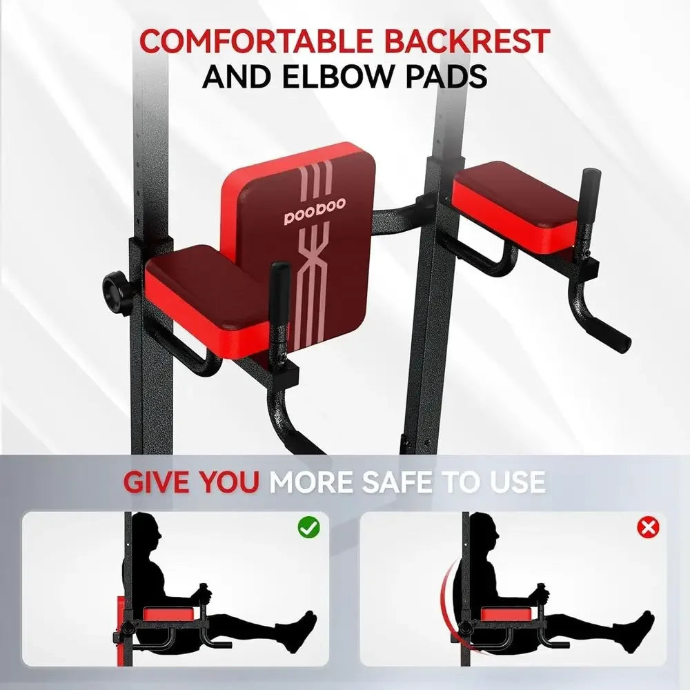 Multi-Functional Adjustable Home Gym Pull-Up Bar with Elastic Resistance Bands for Strength Training
