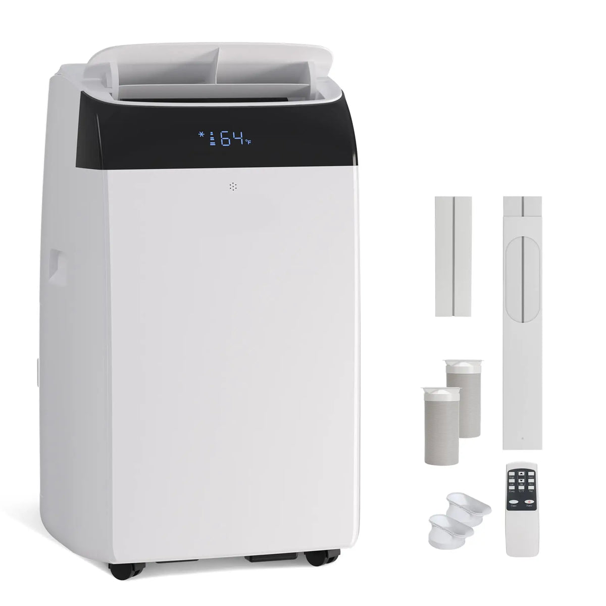 14,000 BTU Inverter Portable Air Conditioners, Dual Hose Portable AC Unit with Heat Pump, Standing Floor AC, Quiet Energy-Saving Indoor Cooling & Heating System for Large Rooms Up to 700 Sq.Ft, Remote