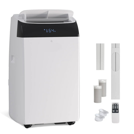 14,000 BTU Inverter Portable Air Conditioners, Dual Hose Portable AC Unit with Heat Pump, Standing Floor AC, Quiet Energy-Saving Indoor Cooling & Heating System for Large Rooms Up to 700 Sq.Ft, Remote
