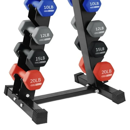 Neoprene Dumbbell Weights Set w/Rack, Home Gym Equipment - Portable Weighted Exercise Dumbbells for Fitness, Training, 146 LB