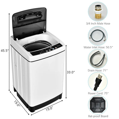 Full-Automatic Washing Machine 1.5 Cu.Ft 11 LBS Washer & Dryer White