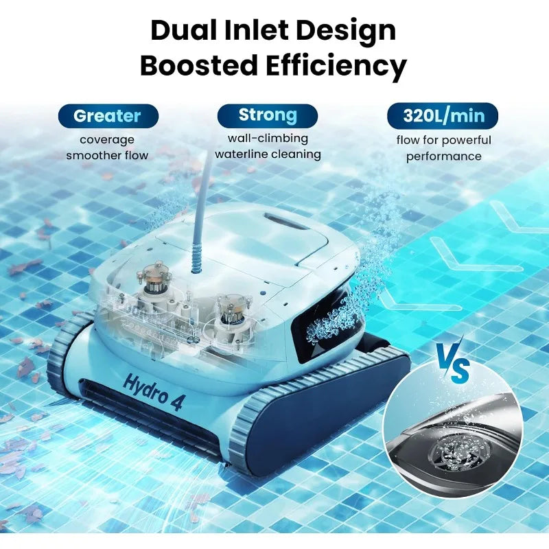 Chasing Hydro 4 Inground Pool Vacuum Cleaner | 50ft Corded Pool Robot for Floor, Wall & Waterline Cleaning | Smart App Control