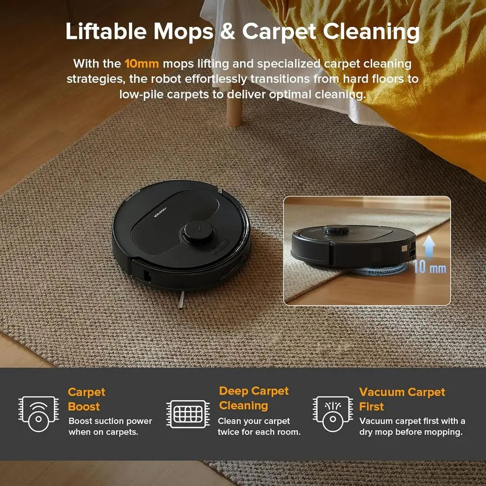 Qrevo Series Robot Vacuum and Mop, 8000Pa Suction, Upgraded rom Qrevo S, Anti-Brushes, Smart Obstacle Avoidance, Auto Mop Washin