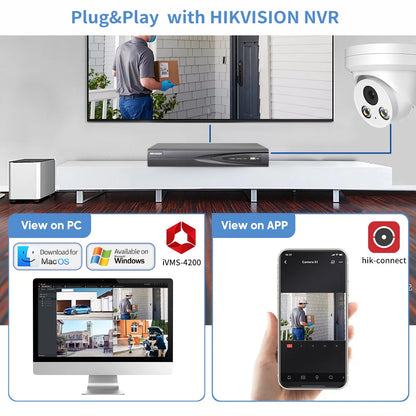16CH 4K NVR Kit H.265 AI In/Outdoor Turret Security Camera System 8MP POE IP Camera Video Surveillance Set MIC Full Color Night