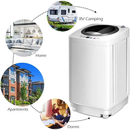 Portable Washing hine, ull Automatic Washer and Dryer Combo, with Built-in Pump Drain 8 LBS acity Compact Laundry Washer Spin Dr