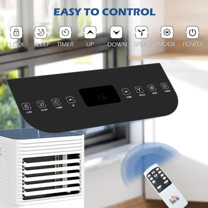 10000 BTU Mobile Air Conditioner for Cooling and Dehumidifying, Remote Control, 24H Timer, LED Display, Black