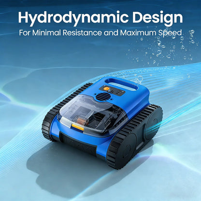 Cordless Robotic Pool Cleaner, 180Min Runtime, Dual Motors, 7800mAh Batter