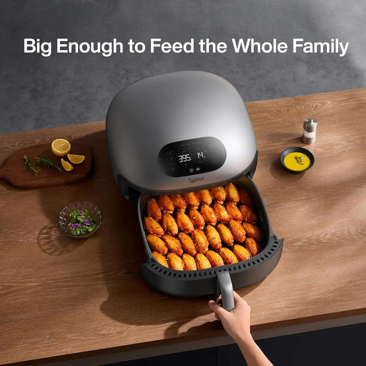 15-in-1 Large Flat Air Fryer with Upper and Lower Heating, Self-Cleaning Digital Fryer, PFAS-Free Ceramic Basket, Compatible wit