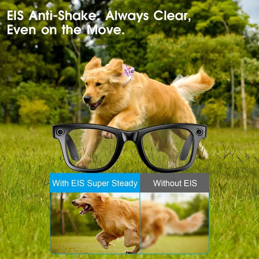 Smart Glasses for Travel: 8MP Camera, Real-Time Translation, Waterproof, Object Recognition