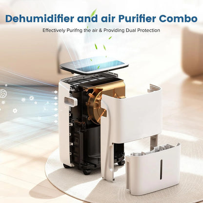 120 Pint Dehumidifier ,Covers up to 5,000 Sq. Ft Rooms, High-Efficiency Compressor Dehumidifier with Drain Hose and 1.05 Gallons Water Tank, Auto Shut-Off, 24HR Timer