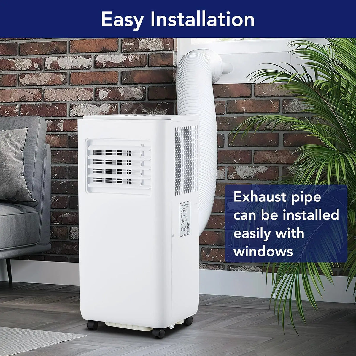 New FD 10,000 BTU Portable Air Conditioner, Cools up to 450 Sq. Ft, Dehumidifier & Fan, Remote Control & Window Kit Included, White