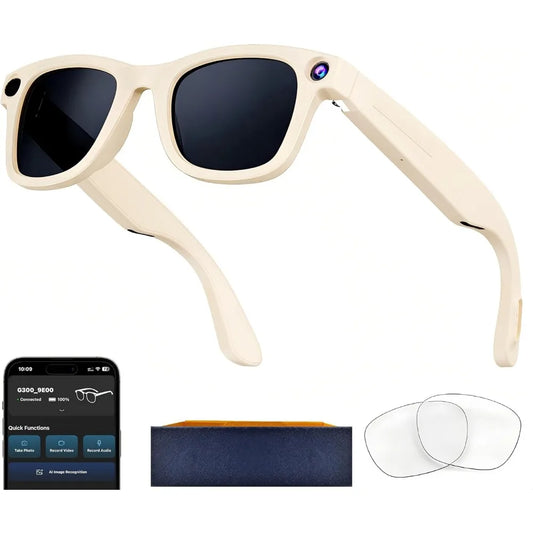 Smart Glasses with Voice Assistant, 8MP HD Camera, Real-Time Translation for Men & Women