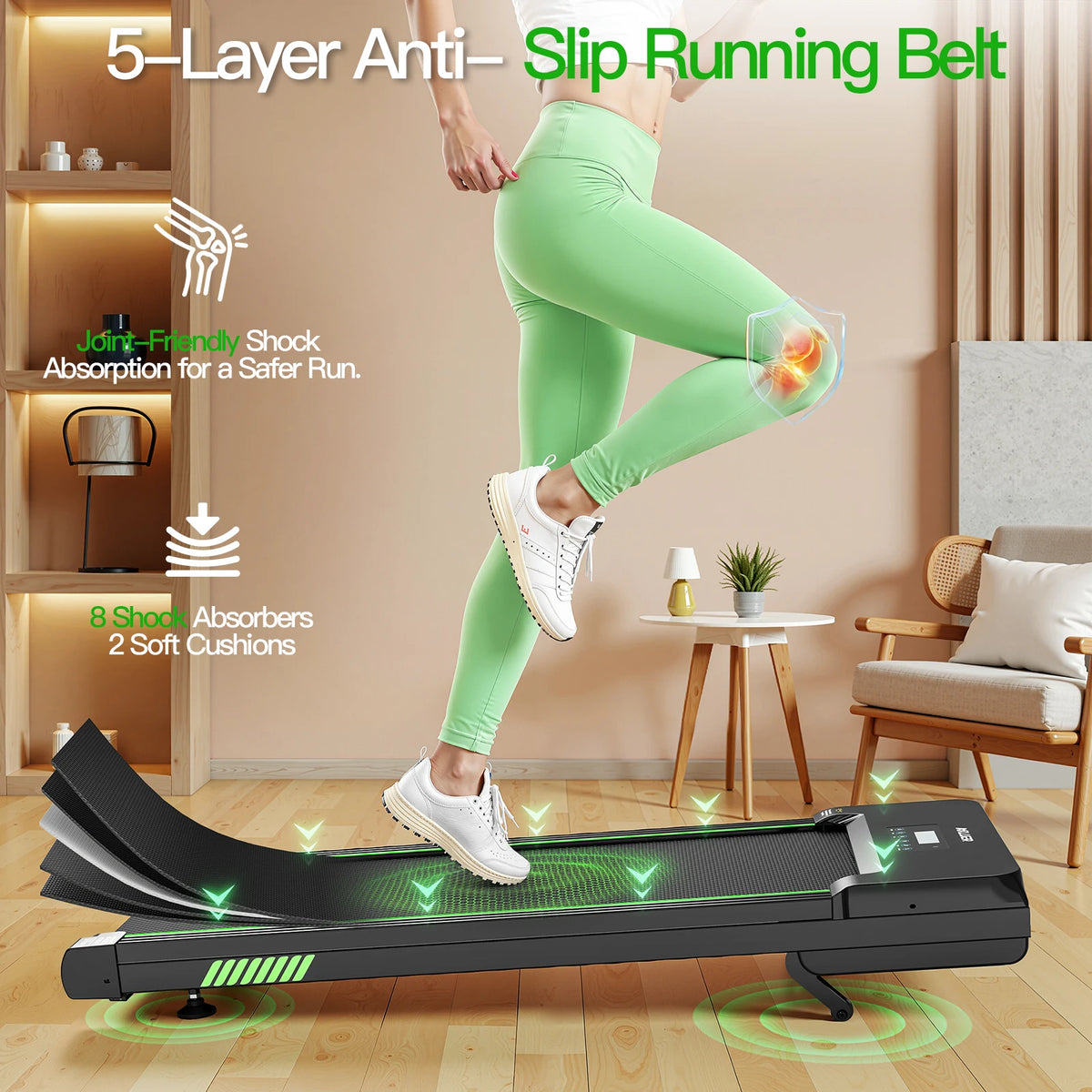Akluer Walking Pad with 12% Auto Incline,2.5HP Quiet Under Desk Treadmills for Home and Office with Smart App&Bluetooth Speaker