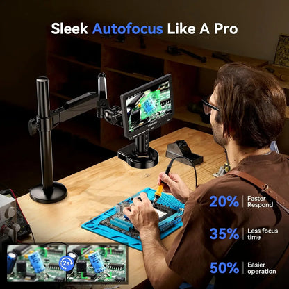 TOMLOV 4K Digital Microscope Autofocus 2000X 8" TM4K-AF Flex Arm HDMI Electronics Soldering Microscope for Mobile Phone Repair