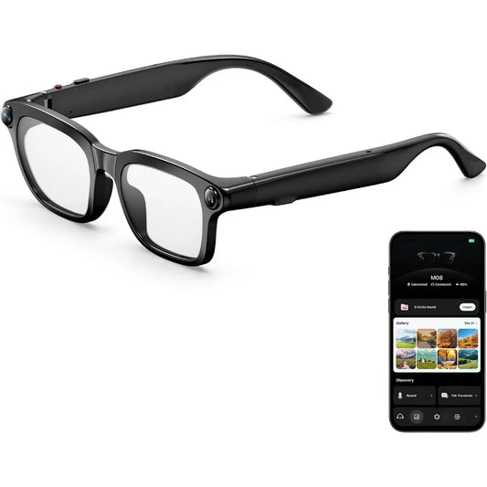 8MP Camera Smart Glasses: 1080P Video, HD Photos, Open-Ear Audio, Photochromic Lenses, AI Assistant, Translation