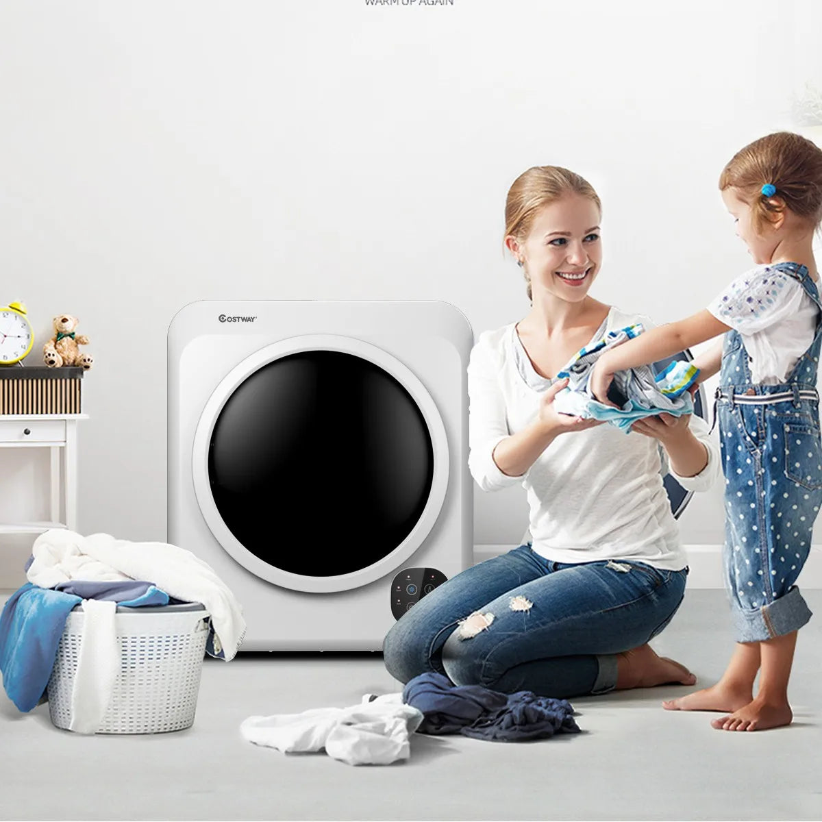1700W Electric Tumble Laundry Dryer Stainless Tub 13.2 lbs /3.22 Cu.Ft