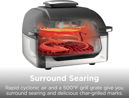 Indoor Grill & Air Fryer, 5-in-1 Multifunction: Grill, Air Fry, Roast, Bake, & Dehydrate, Cyclonic Grilling Technology, XL Capac