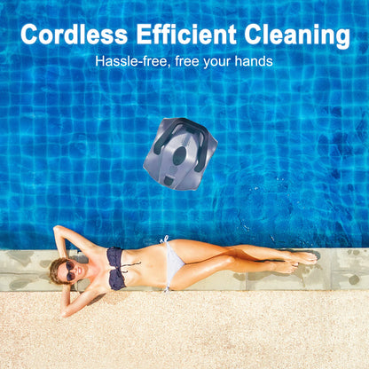 Automatic Robotic Pool Cleaner for Flat Ground Pool Vacuum Cordless Robotic Pool Vacuum for In Ground Flat Pools