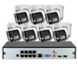 180 Panoramic Dual Lens 8CH NVR IP POE CCTV Security Camera System Full Color Night Vision Outdoor Active Deterrence DMSS APP