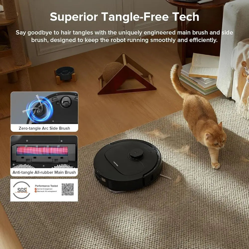 Qrevo Series Robot Vacuum and Mop, 8000Pa Suction, Upgraded rom Qrevo S, Anti-Brushes, Smart Obstacle Avoidance, Auto Mop Washin
