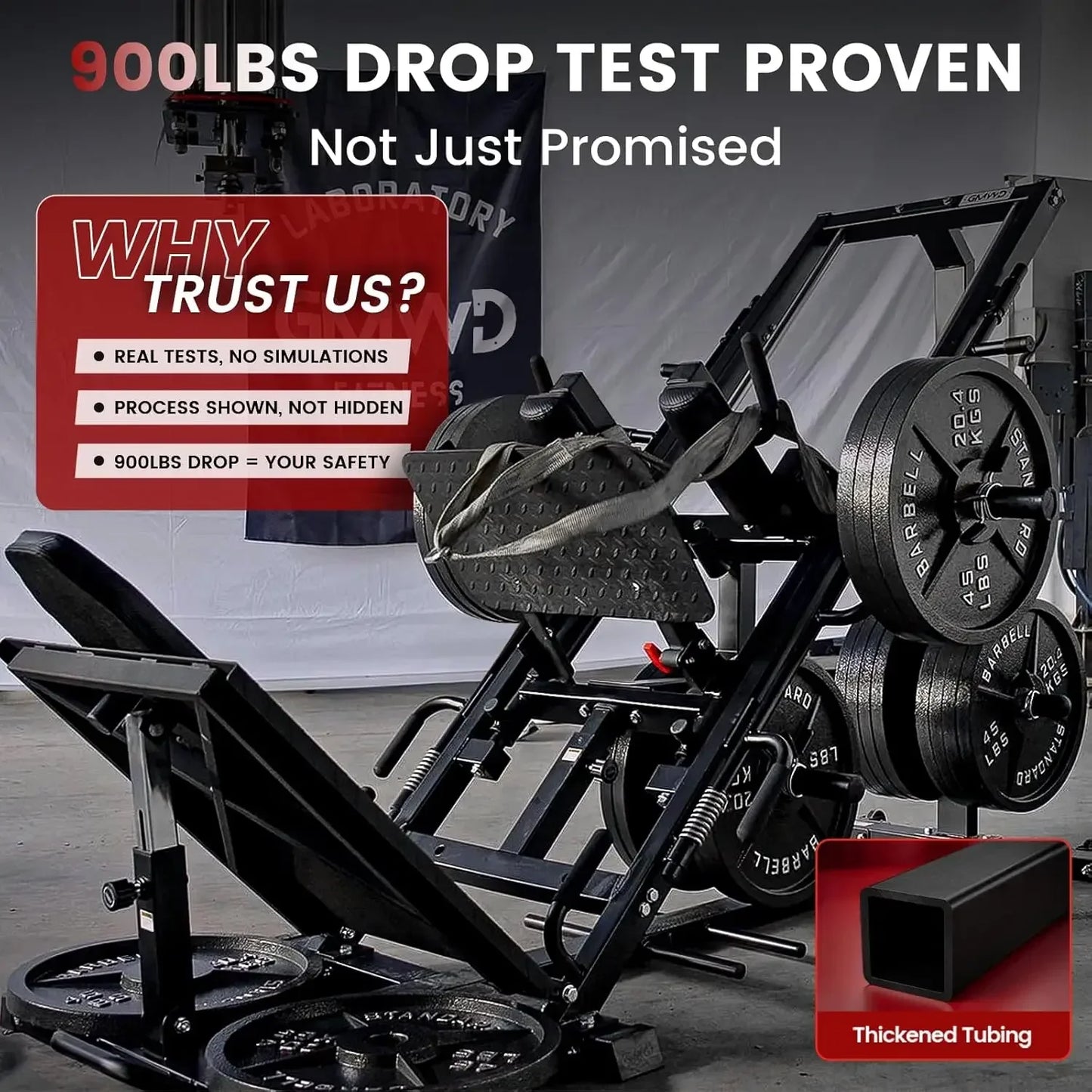 Leg Press Hack Squat Machine Combo, Leg Exercise Machine with Linear Bearing, 45-Degree Lower Body Special with, Customized