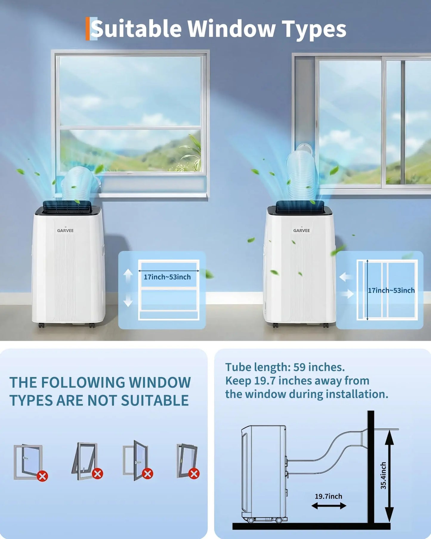14000 BTU Portable Air Conditioner 4-in-1 Cool Dry Swing Fan Portable AC Unit with Remote LCD Display Child Lock Quiet Operation Fast Cooling Air Purification Dehumidifier Combo for Home Room Up to 800 Sq Ft