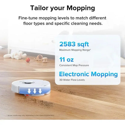 Auto-Empty Robot Vacuum and Mop for Hands-Free Cleaning, APP-Controlled, 4200Pa Suction, 180min Runtime