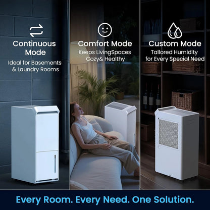 2500 Sq.Ft Dehumidifier,   Max 34 Pint/D Dehumidifier,with Drain Hose, Intelligent Humidity Control