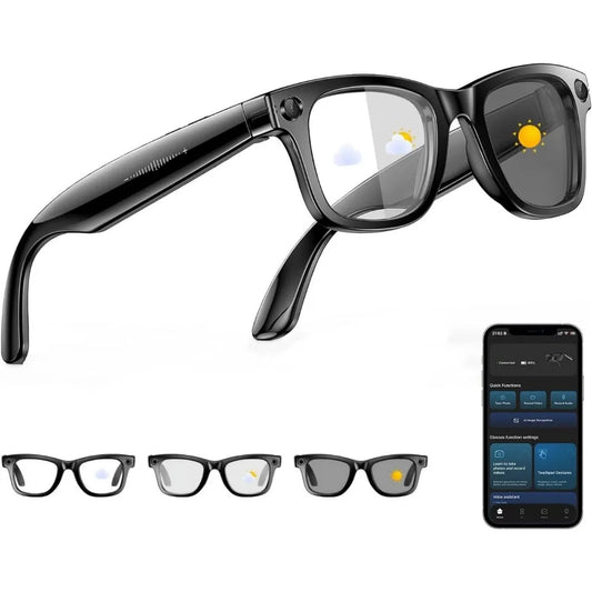 Smart Glasses for Travel: 8MP Camera, Real-Time Translation, Waterproof, Object Recognition