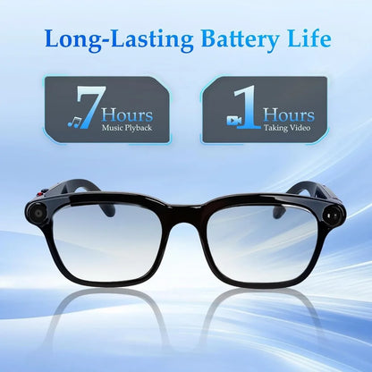 8MP Camera Smart Glasses: 1080P Video, HD Photos, Open-Ear Audio, Photochromic Lenses, AI Assistant, Translation