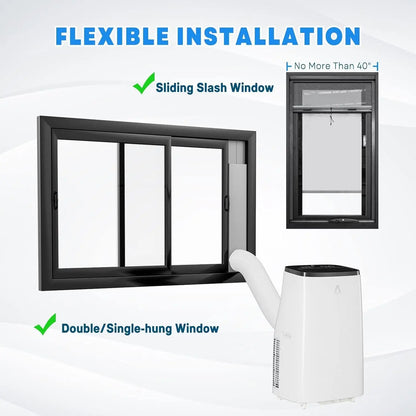 14000 BTU Portable Air Conditioner - 3-in-1 AC with Fan & Dehumidifier - Quiet, Energy Efficient, LED Display, Remote, 24H Timer, Window Kit - Cools Rooms up to 750 sq ft