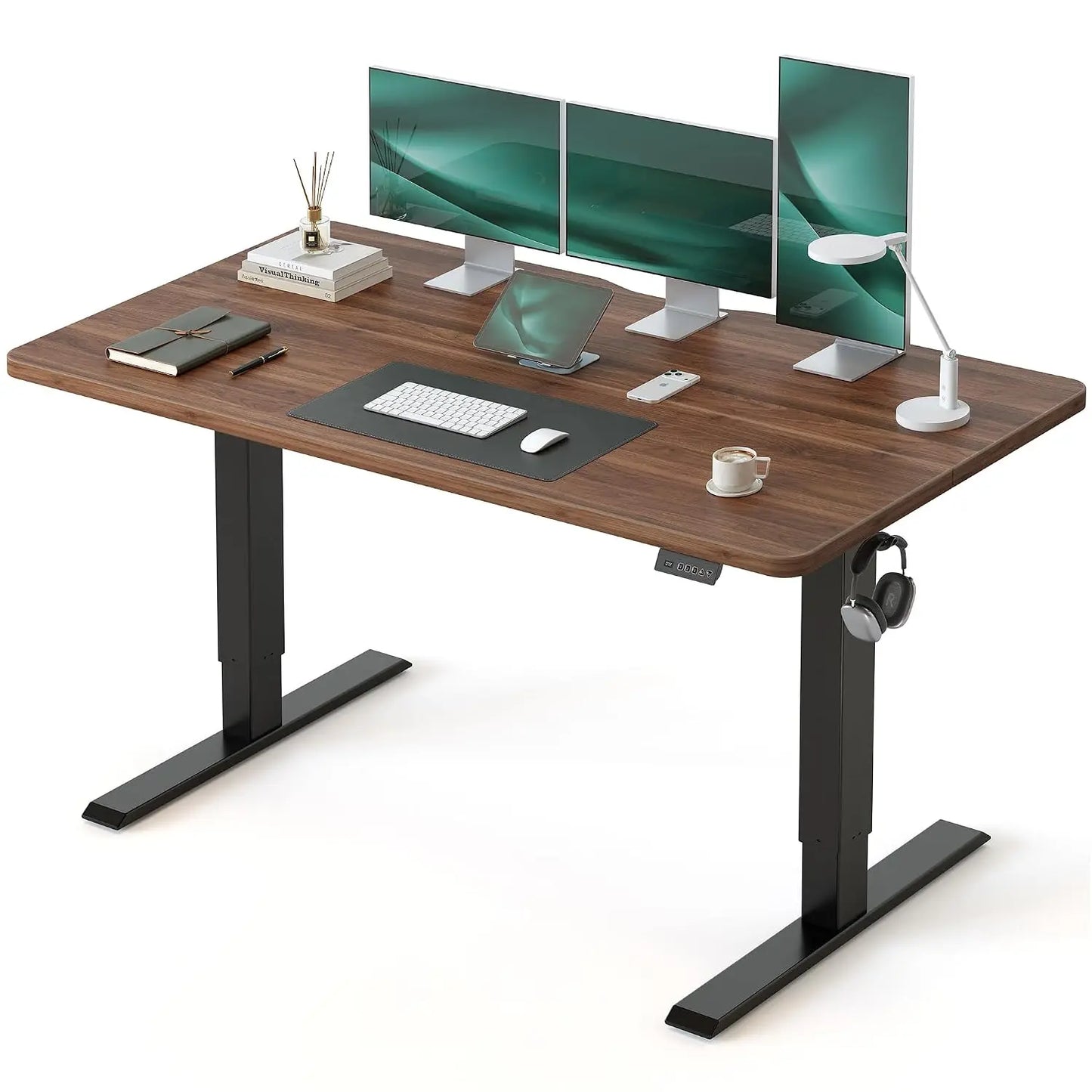 Standing Desk, 55 x 24 Inches Electric Height Adjustable Computer Desk, Sit Stand up Home Office Desk with Memory, Customized