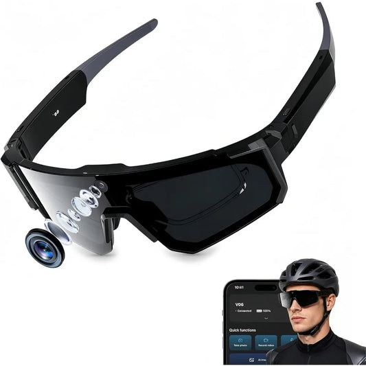Camera-equipped Glasses, HD Recording, Waterproof Bluetooth Sunglasses, AI Assistant, Touch Control, UV Protection