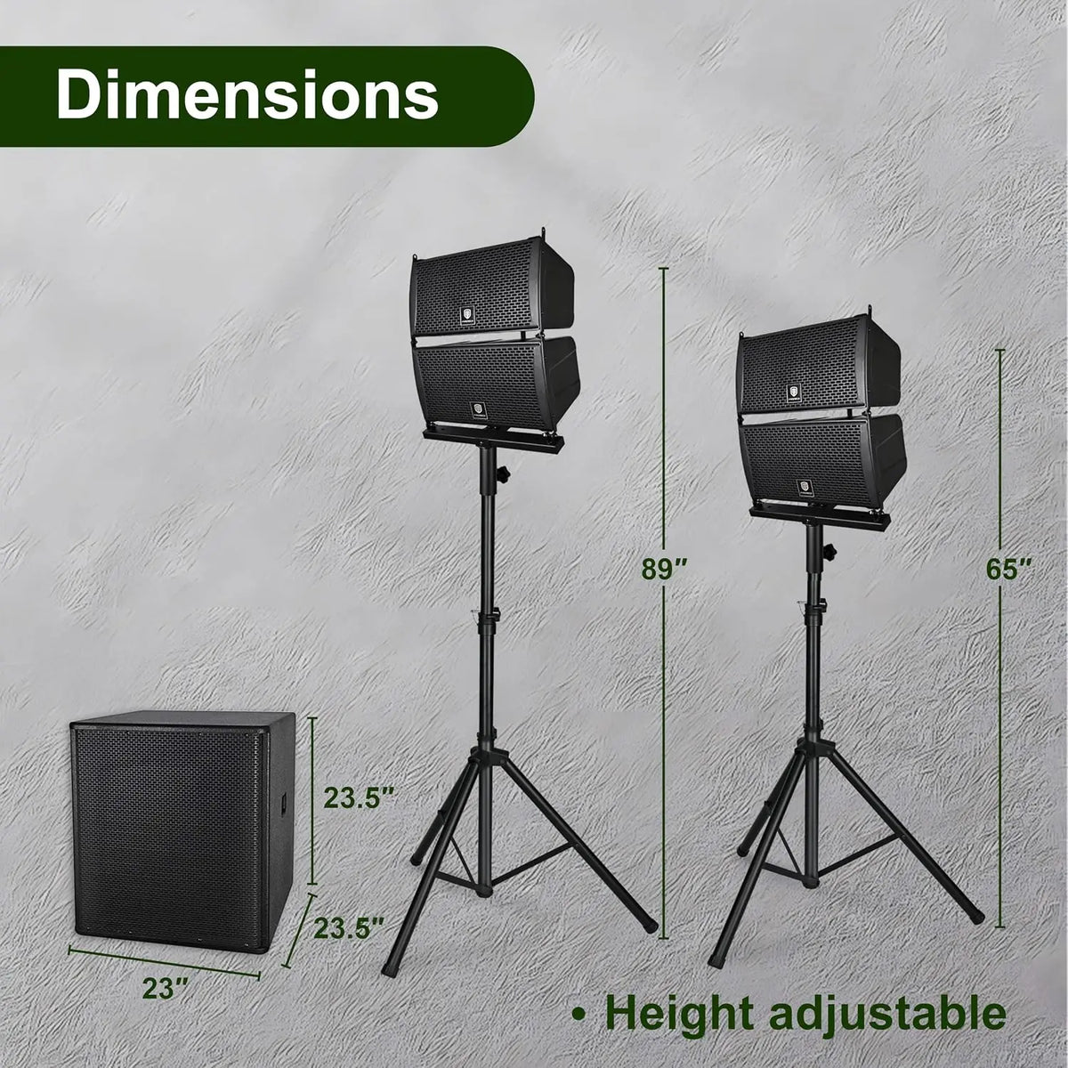 PRORECK 4000W PMPO Line Array and 18 inch Active Subwoofer Powered PA System Bluetooth/USB/SD/Remote Control for DJs,BandsEvents