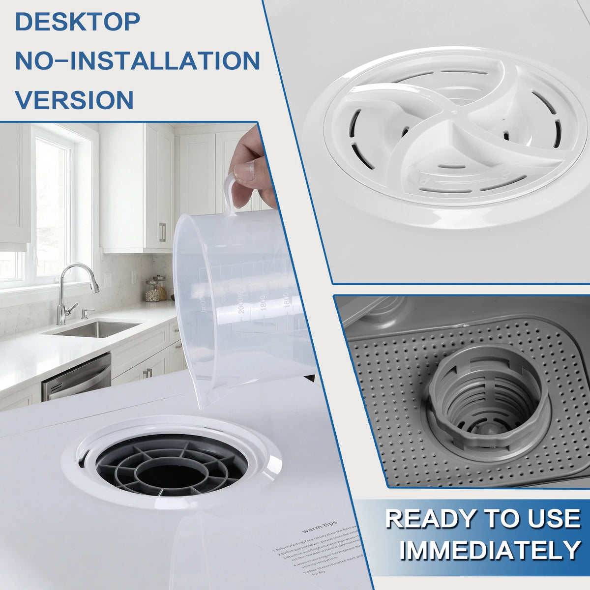 Mini Dishwasher with 6L Built-in Water Tank Automatic Dishwasher No Hookup Needed High-Temp& Air-Dry Function for Apartments
