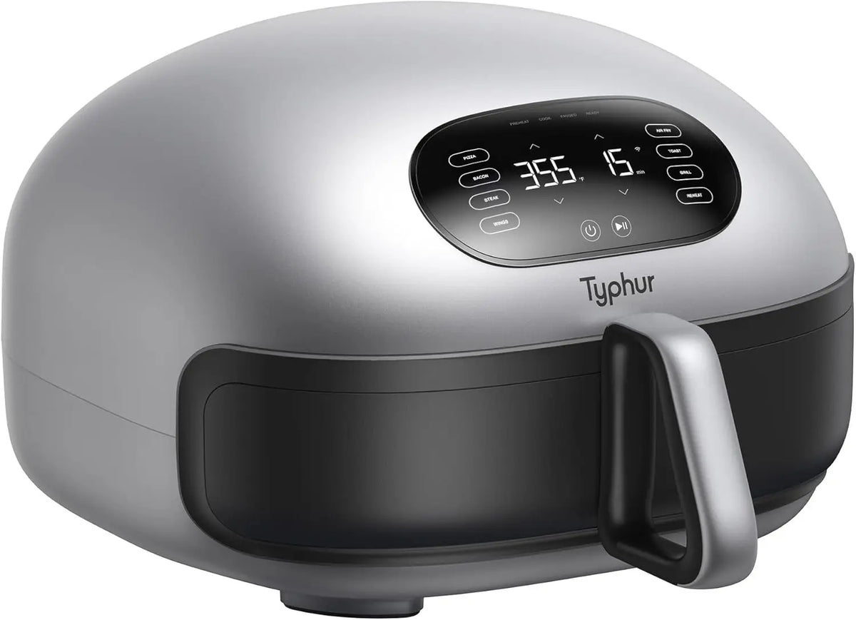 15-in-1 Large Flat Air Fryer with Upper and Lower Heating, Self-Cleaning Digital Fryer, PFAS-Free Ceramic Basket, Compatible wit