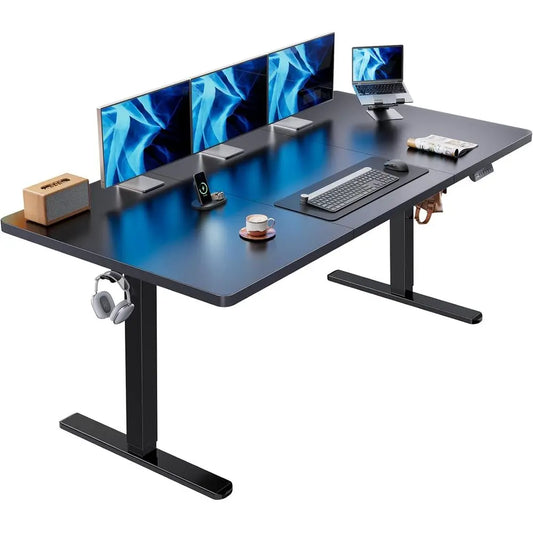 Electric Standing Desk, 71 x 35 inch Large Height Adjustable Table, Powerul BrushlMotor, 4 Memory Preset, Sit Stand Up Desk, Hom